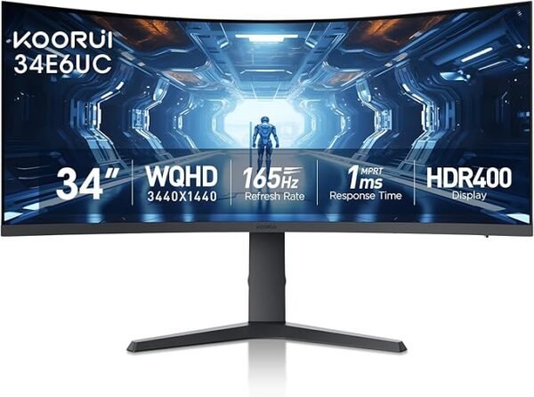 KOORUI 34-inch Curved Ultrawide Gaming Monitor